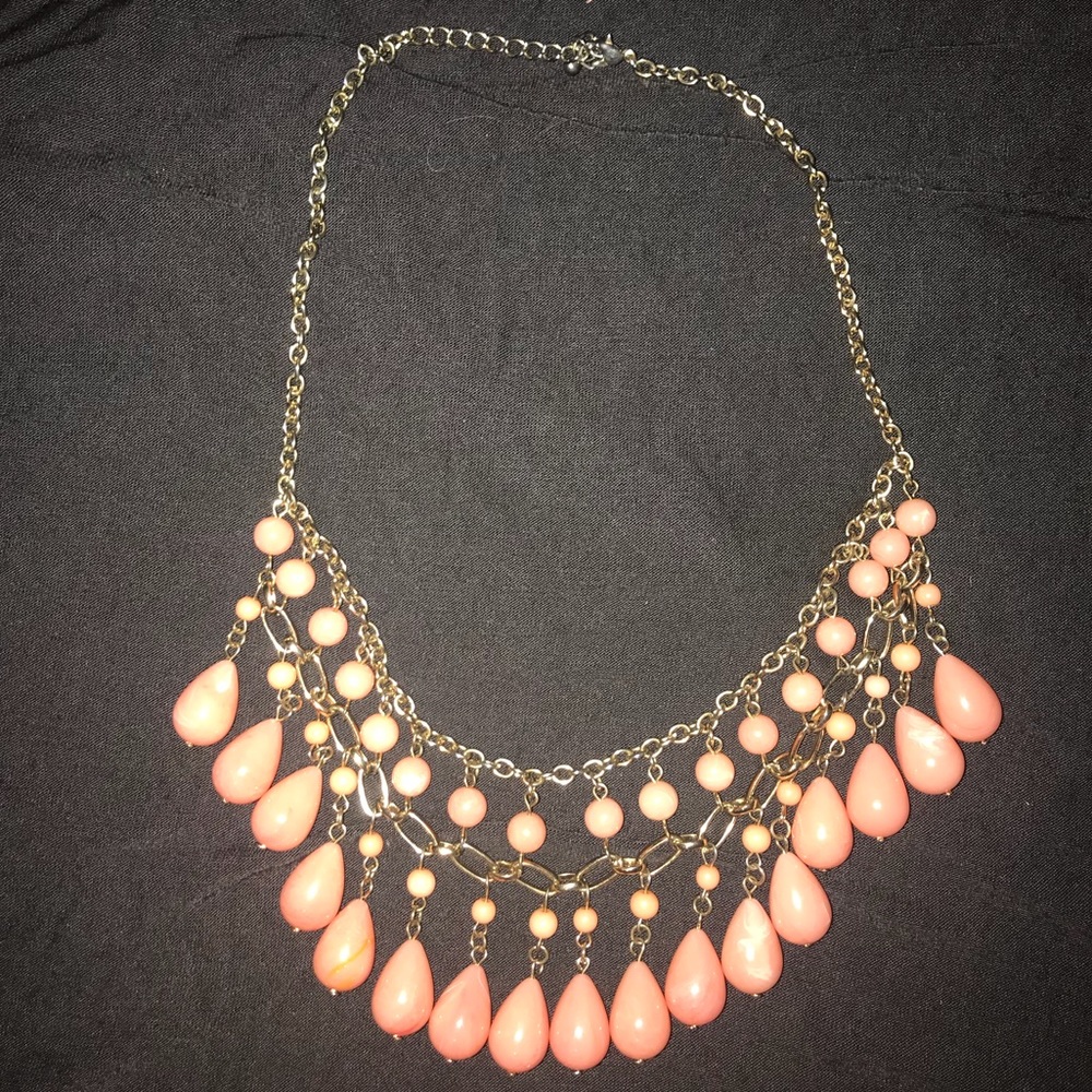 Pink beaded statement necklace